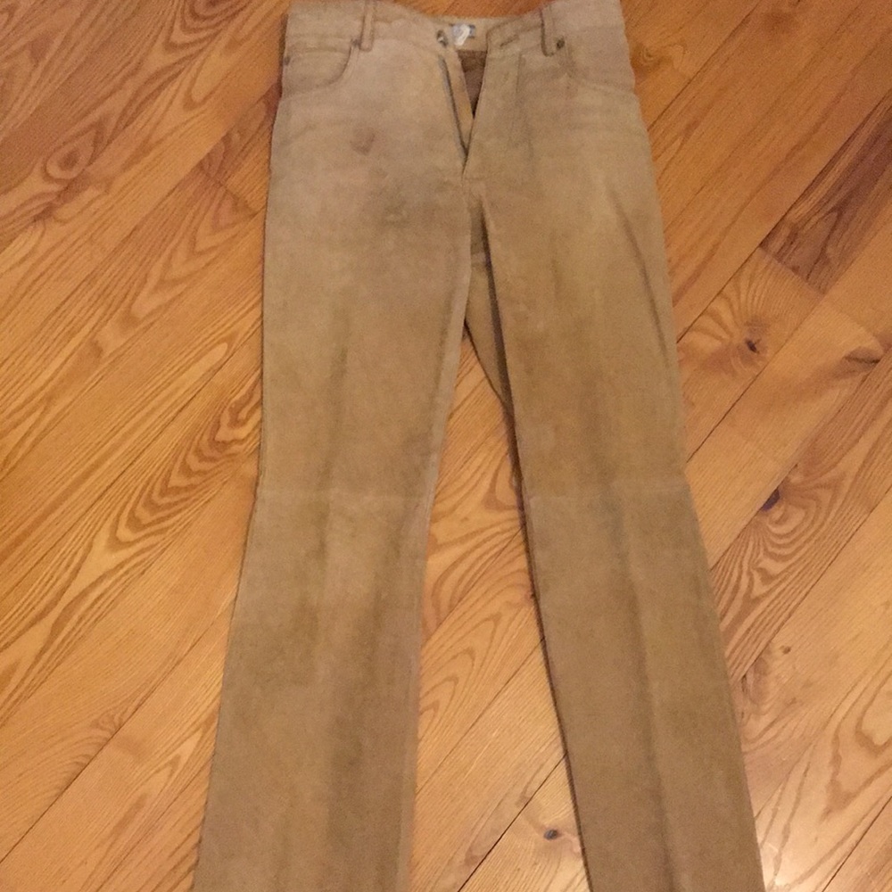 Genuine leather suede bootcut jeans size 1/2
